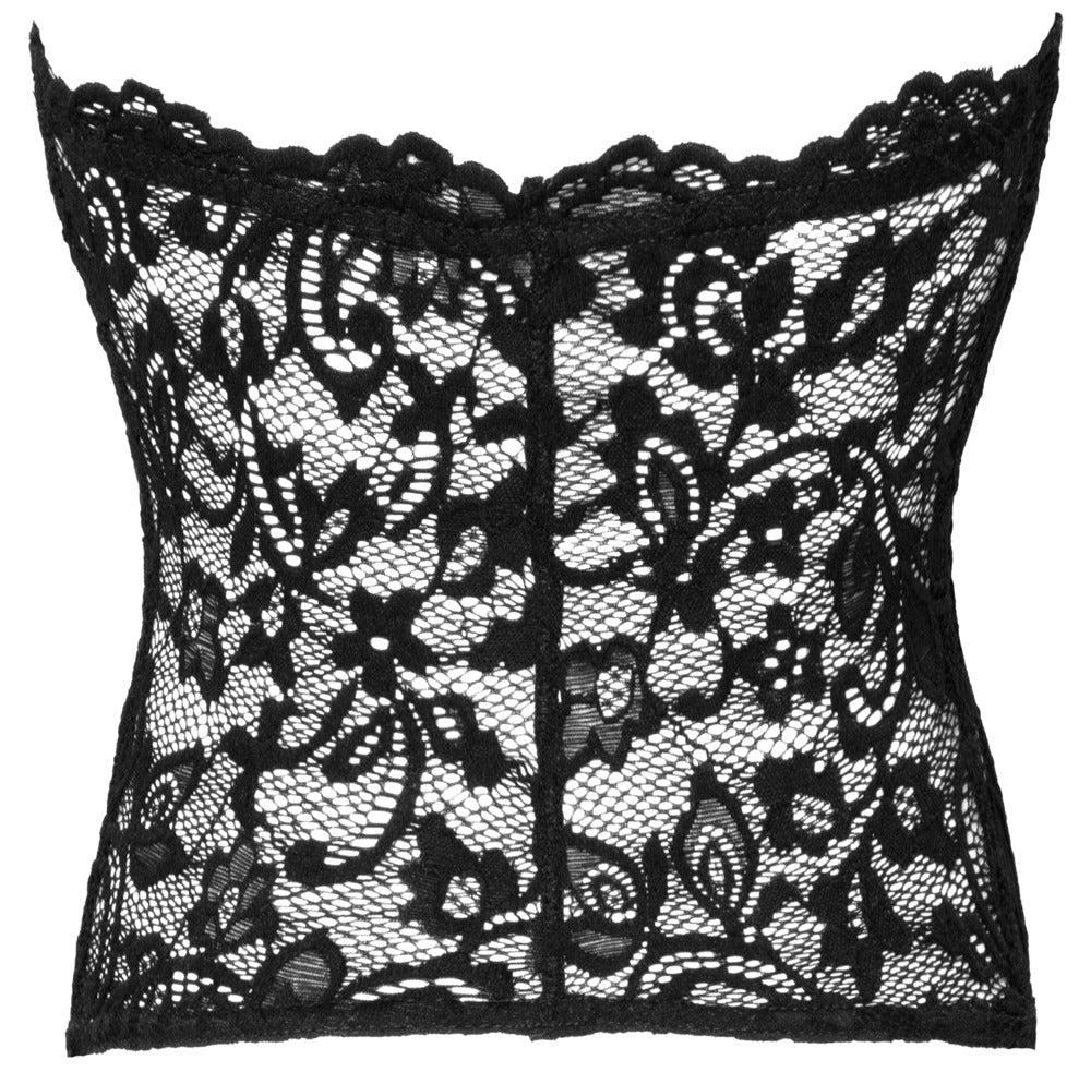 Corsé Noir Lace M - Encaje Elástico sin Tirantes