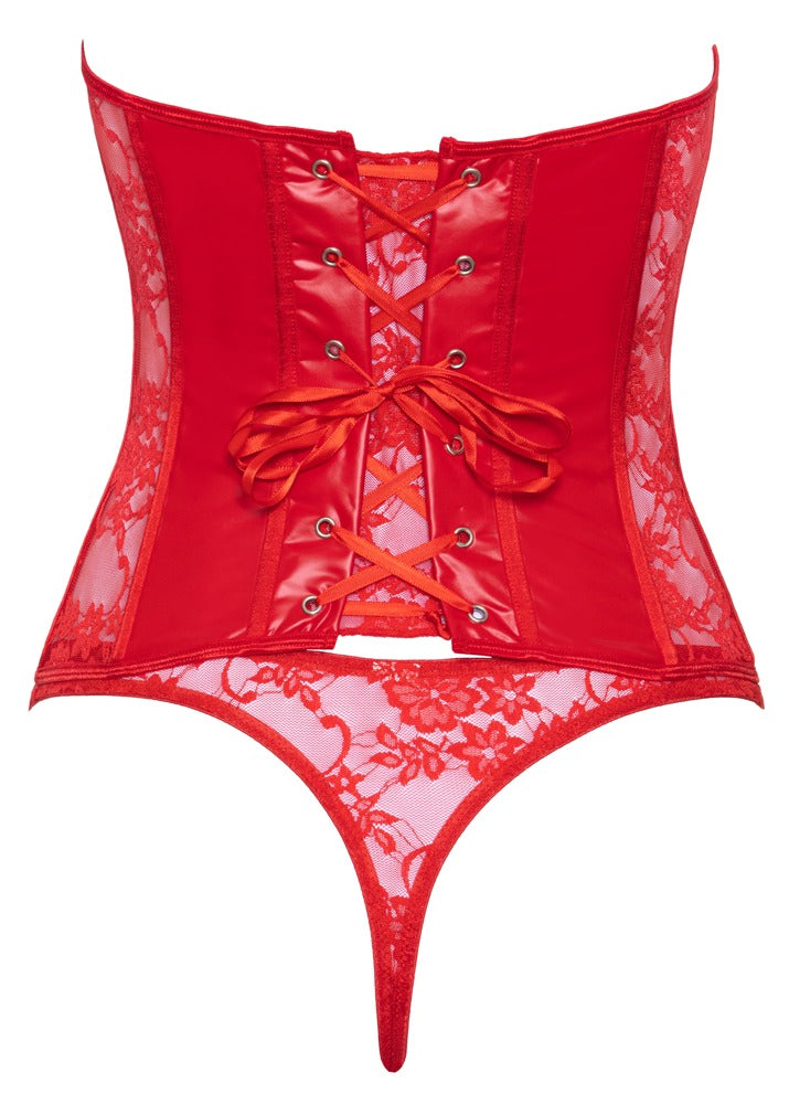 Corsé Open Cup Cottelli Lingerie - Rojo Fuego con Tanga