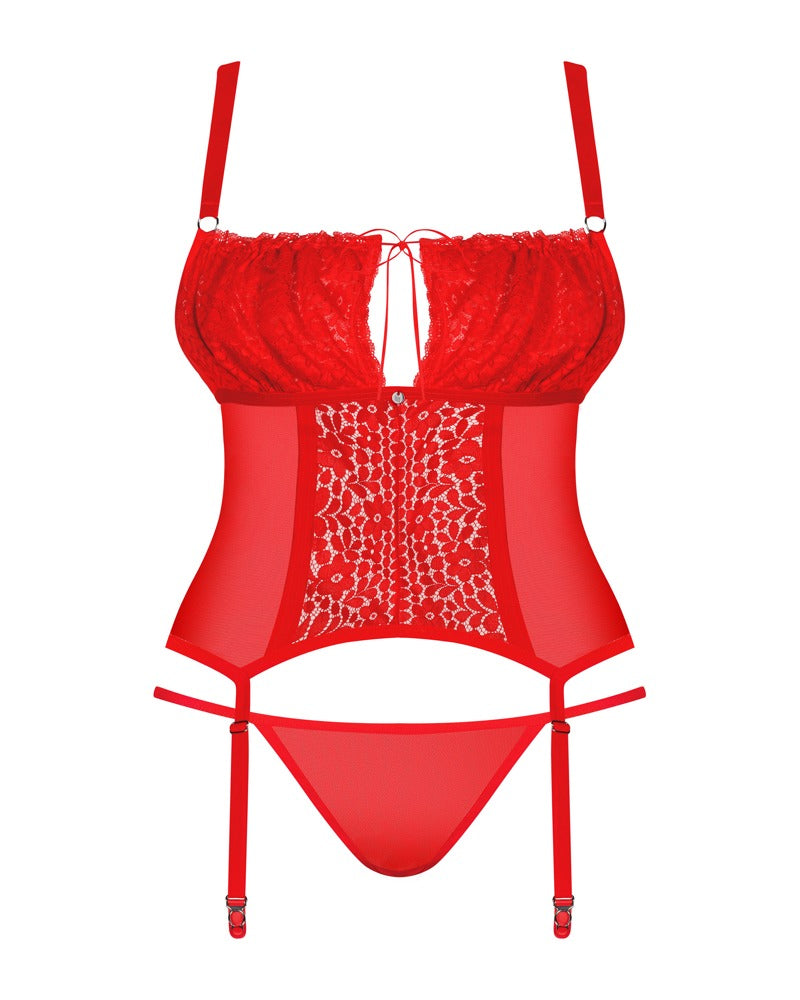 Corsé Sexy Blossmina 6XL/7XL en Rojo - Obsessive