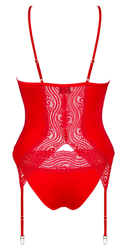 OBS Corsage XS/S Rojo - Conjunto Elegante con Encaje Ajustable