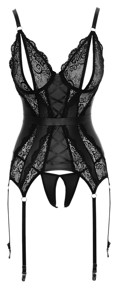 Basque Crotchless Cottelli Lingerie - Set Seductor con Liguero