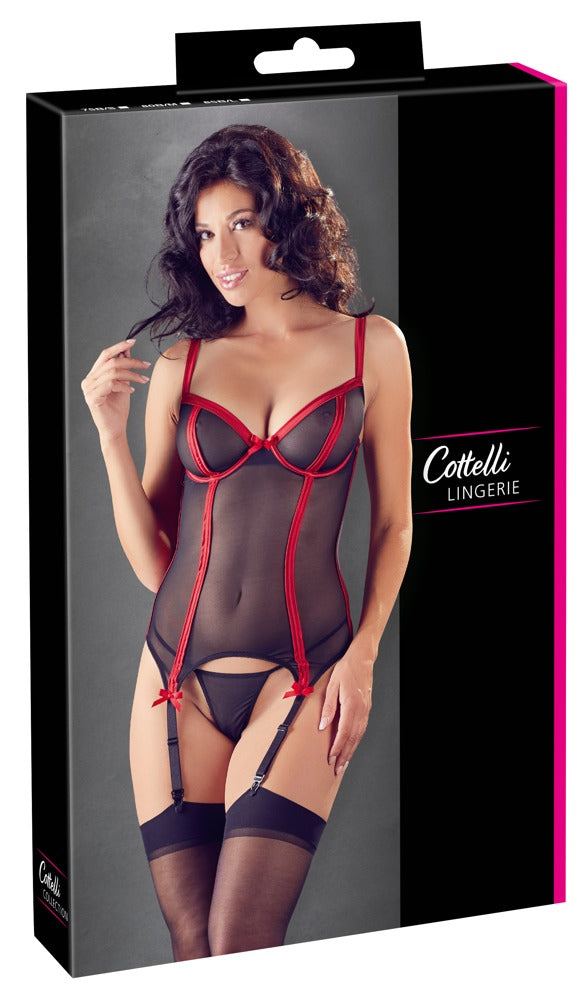 Basque y String 75B/S Cottelli Lingerie - Conjunto Semitransparente