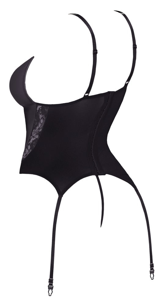 Basque Red/Black L - Chemise con Liguero y Tanga de Encaje Cottelli
