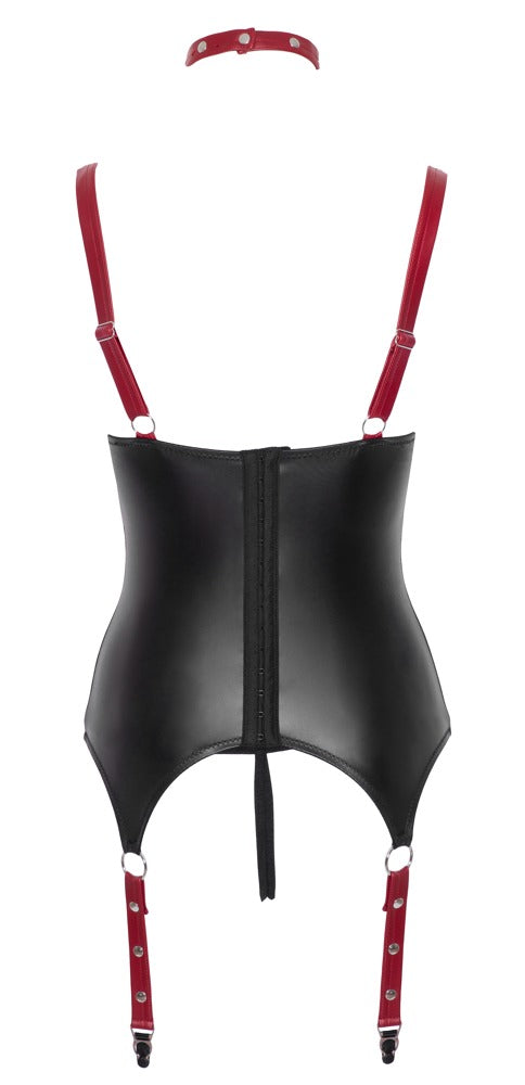 Basque Cottelli BONDAGE Negro/Rojo M - Set Ouvert con Collar y Esposas
