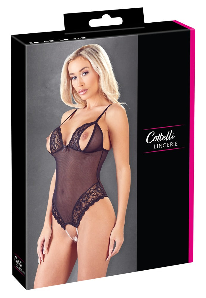 Crotchless Body M Cottelli Lingerie - Powernet y Encaje Floral