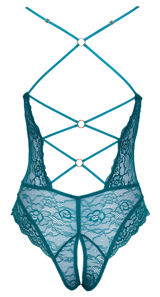 Body Teal Ouvert Cottelli Lingerie - Encaje Petróleo Talla M