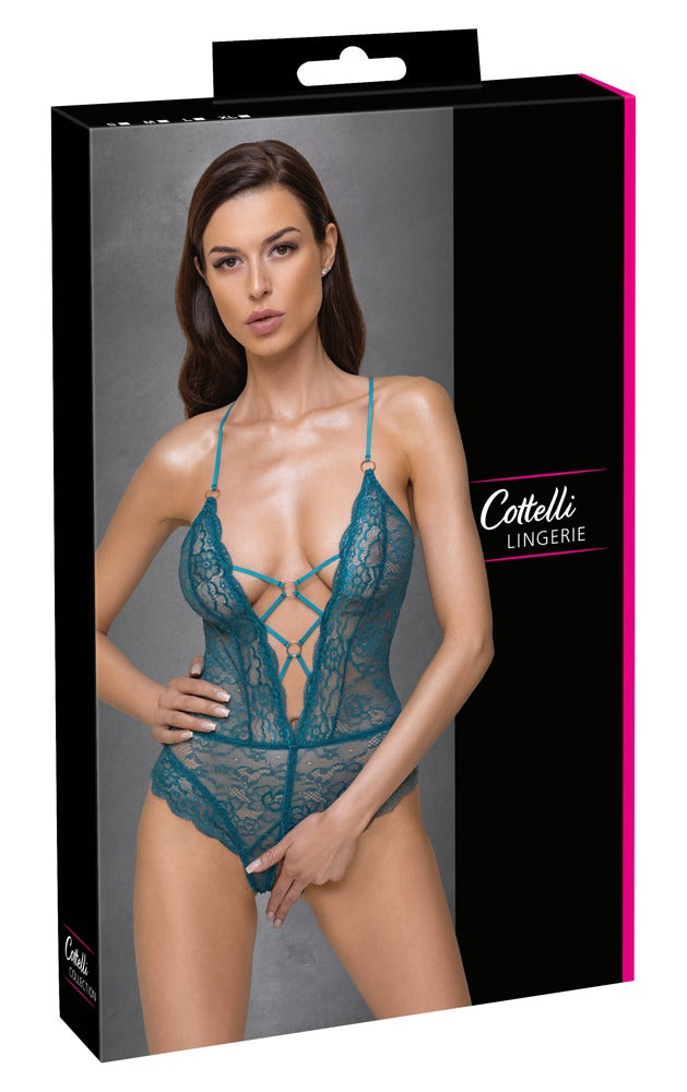 Body Teal Ouvert Cottelli Lingerie - Encaje Petróleo Talla S