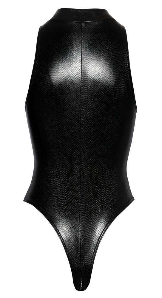 Body with Zip S Noir - Diseño Serpiente Mate con Cremallera 3 Vías