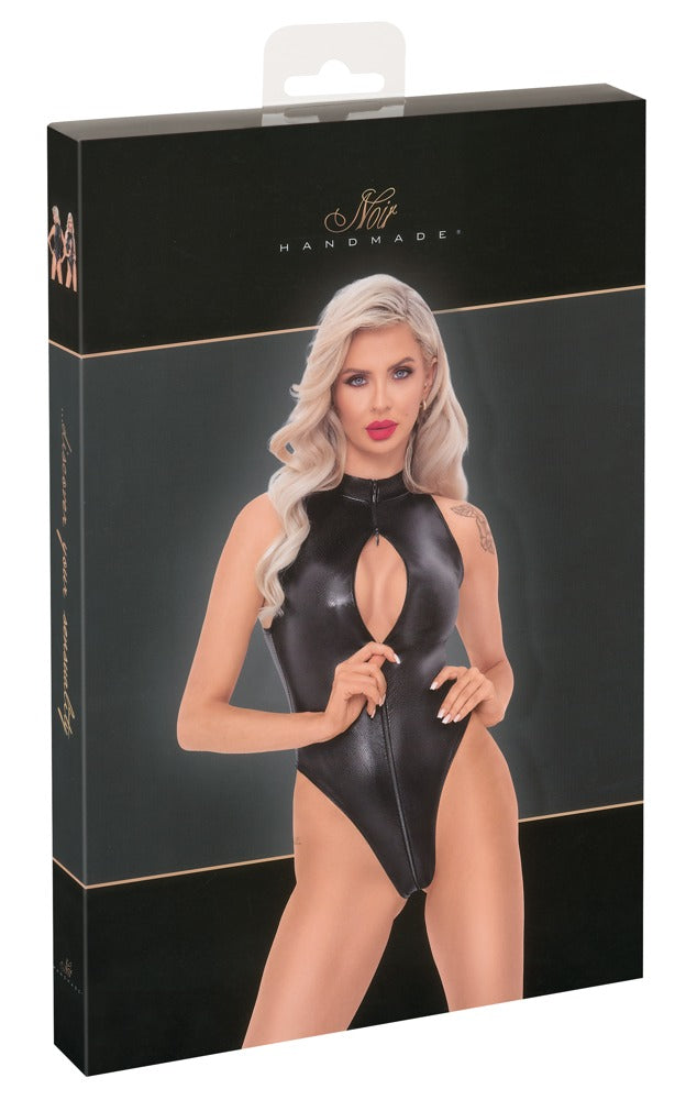 Body with Zip S Noir - Diseño Serpiente Mate con Cremallera 3 Vías