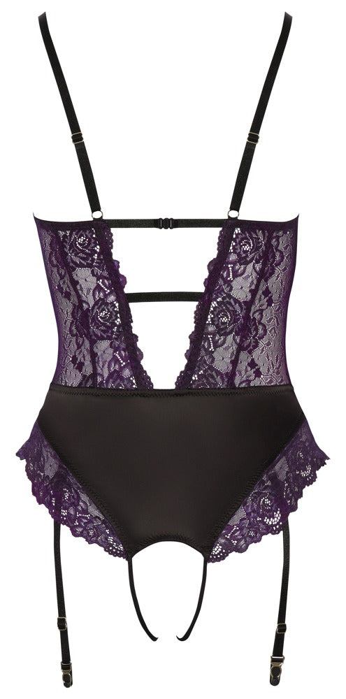 Body Ouvert Cottelli Lingerie Negro y Morado Talla XL