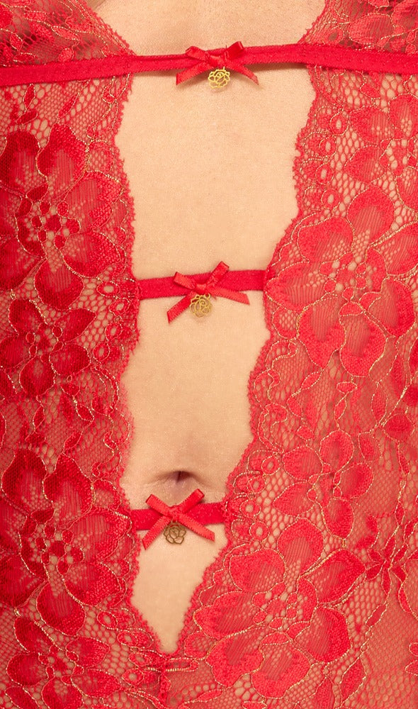 Body Rojo Encaje L/XL Kissable - Diseño Suspender Elegante