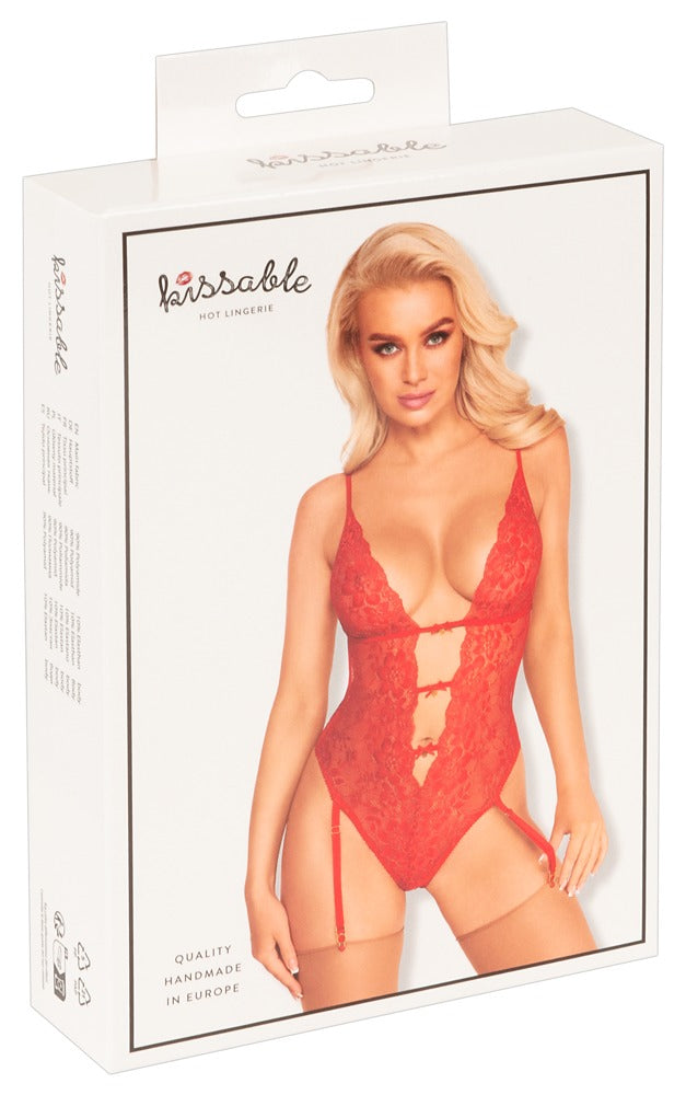 Body Rojo Encaje L/XL Kissable - Diseño Suspender Elegante
