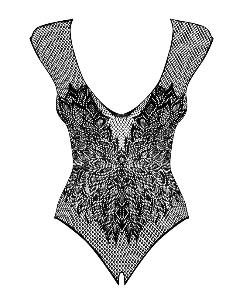 Body Obsessive B112 XL/2XL - Malla Elástica con Diseño Floral