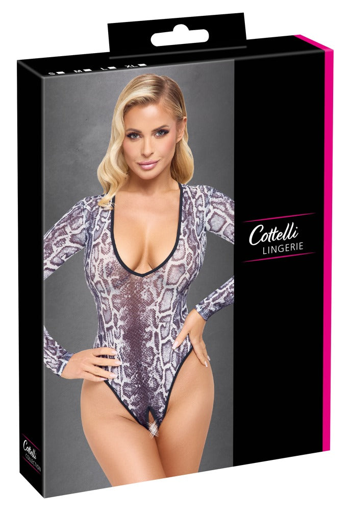 Body Snake M Cottelli Lingerie - Diseño Transparente con Estampado