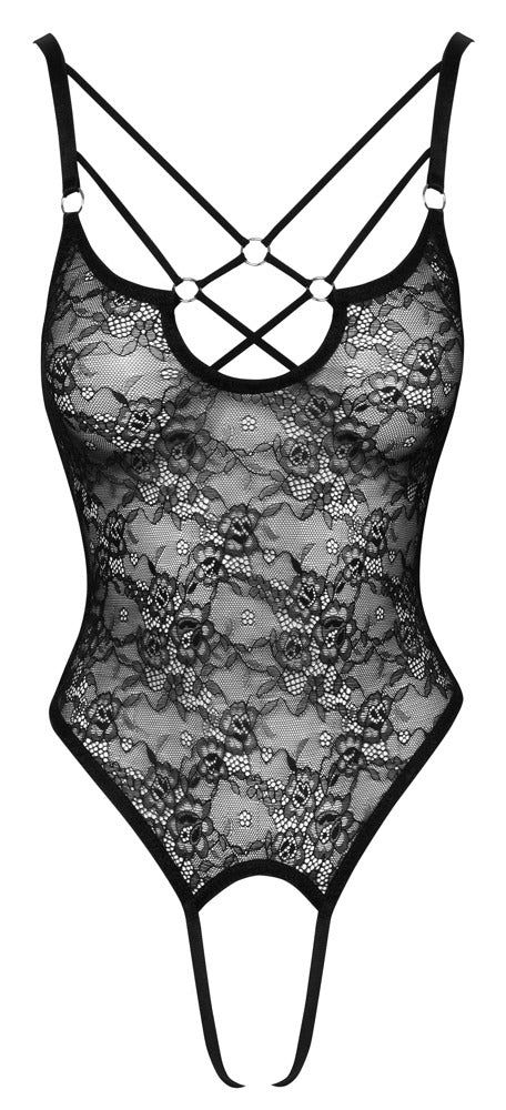 Lace Body Rings S - Body de Encaje Floral con Tirantes Ajustables