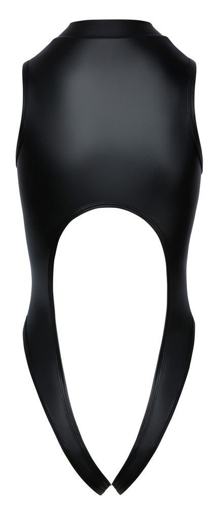 Crotchless Body Zip L - Body Sexy Cottelli Lingerie Negro Mate