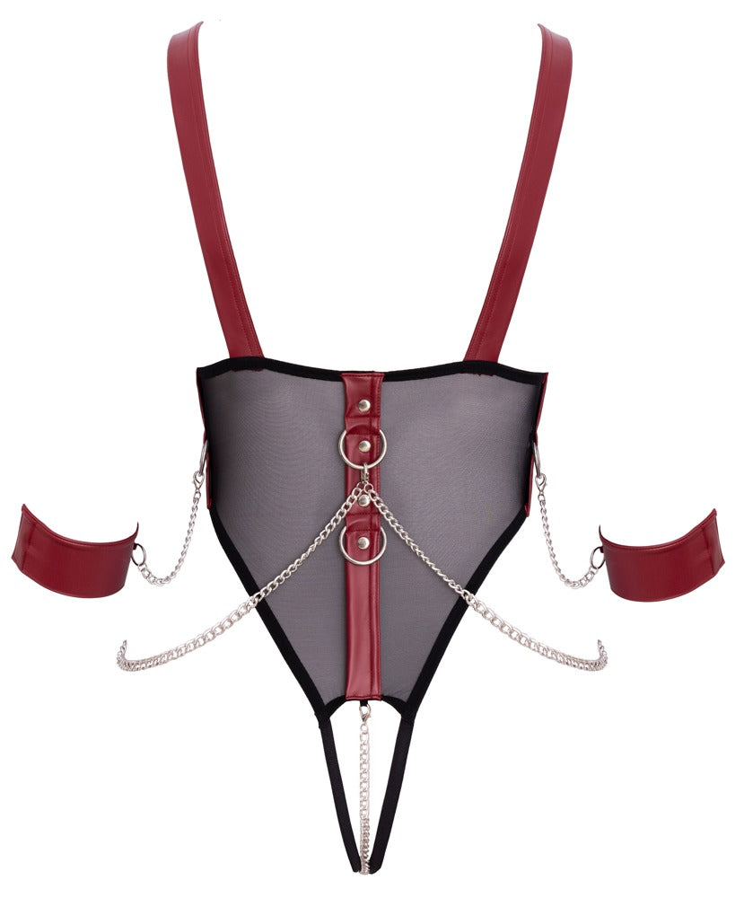 Body Bondage S Cottelli - Rejilla Negra con Cadenas y Esposas