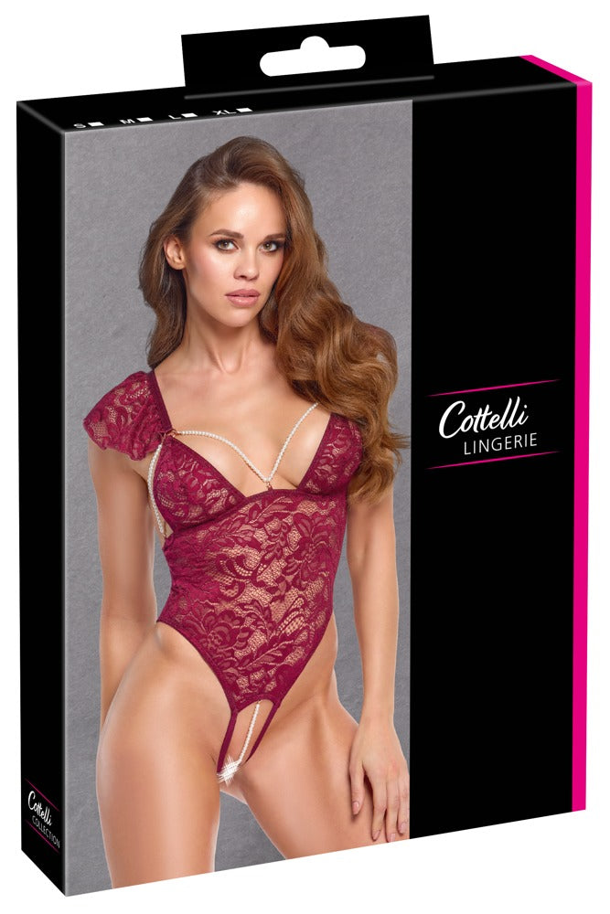 Body Pearls M Cottelli Lingerie - Encaje Floral con Detalles de Perlas