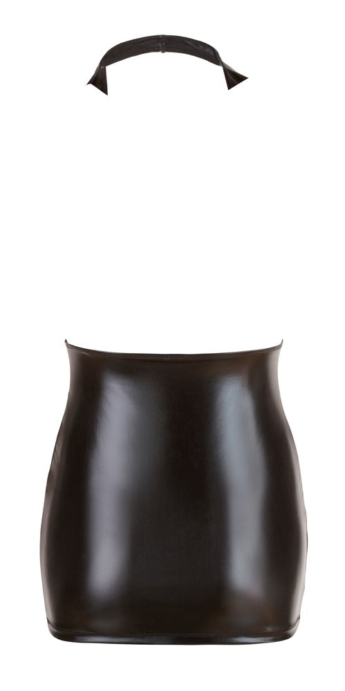Wet Look Dress L - Vestido Negro Brillante Cottelli PARTY
