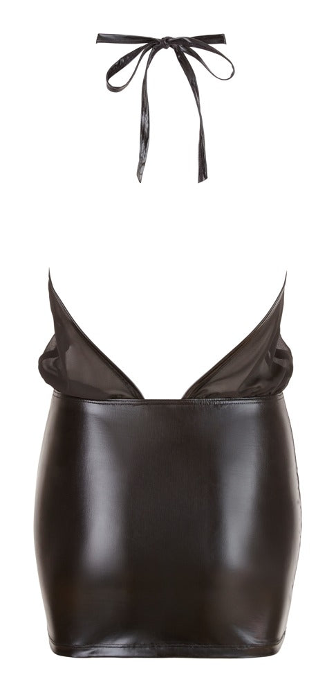 Minivestido Negro Chiffon con Cuello Anudable - Cottelli PARTY