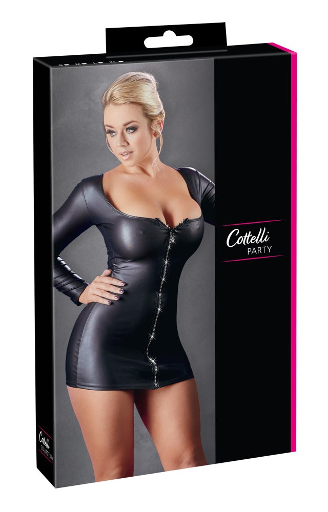 Vestido de Fiesta Negro Cottelli PARTY con Cremallera Brillante Talla XL