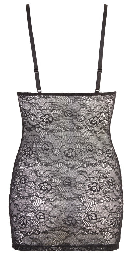 Vestido de Encaje Cottelli Lingerie - Diseño Floral Negro