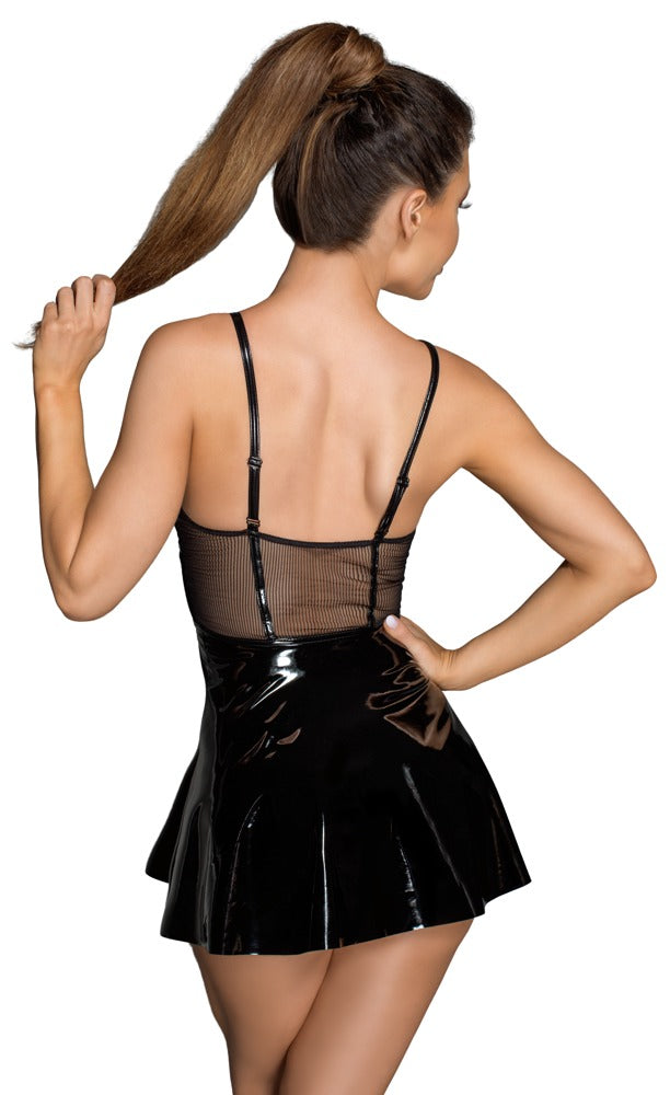 Vinyl Mini Dress XL Noir - Vestido de Fiesta Semitransparente