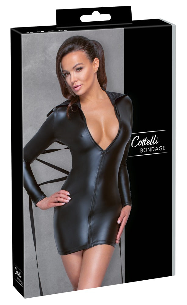 Vestido Negro XL Cottelli BONDAGE - Diseño Elástico con Cremallera