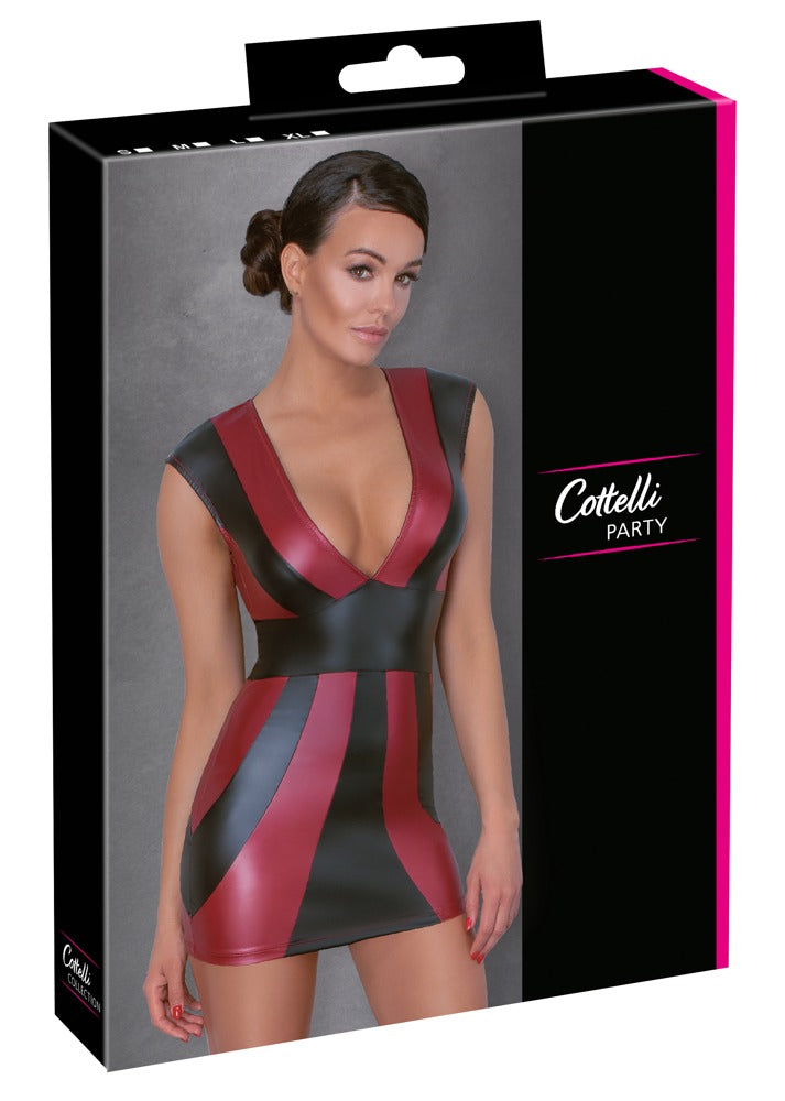 Vestido Fiesta Cottelli Party Rayas Rojo y Negro Talla S