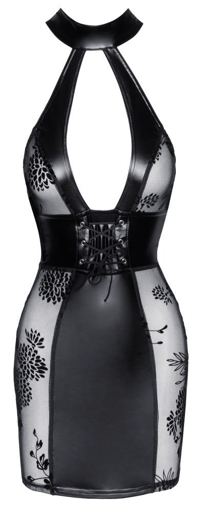 Noir Dress M - Vestido Corto Ajustado con Escote Halterneck