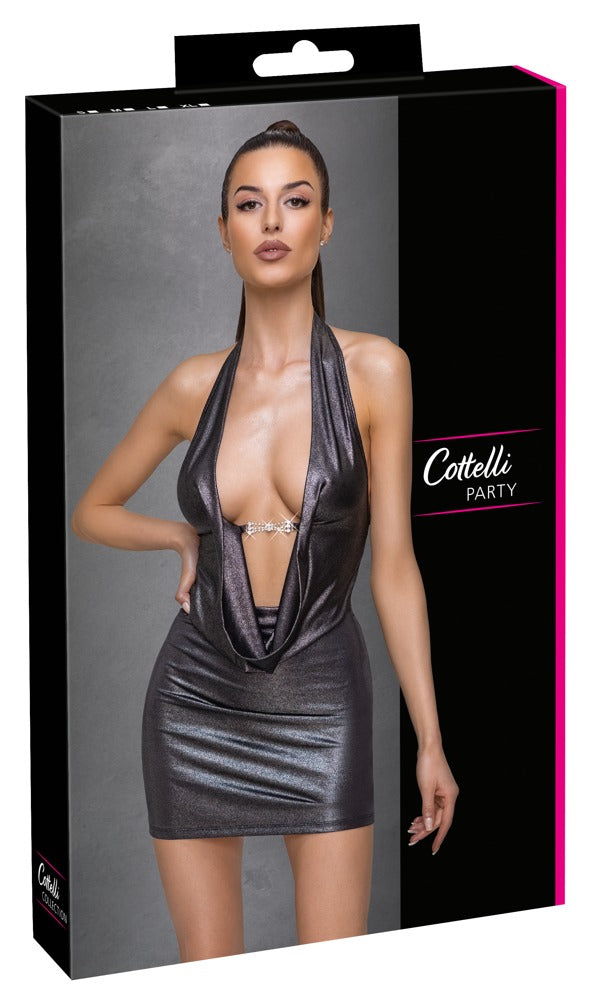 Dress Silver M - Vestido Fiesta Plata Cottelli PARTY