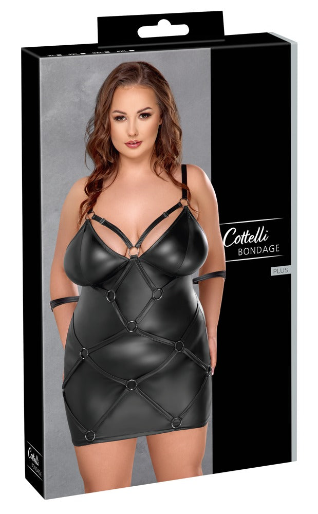 Dress Bondage 3XL Negro Cottelli - Vestido Fiesta con Accesorios