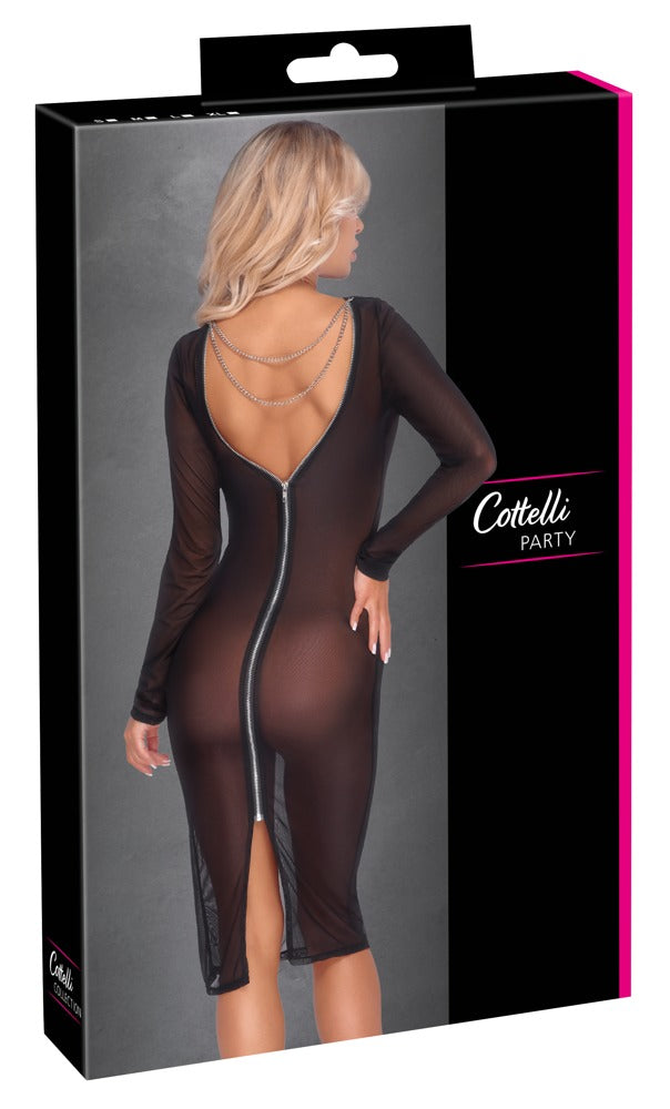 Vestido Knee-Length Cottelli PARTY - Encaje Transparente Negro Talla L