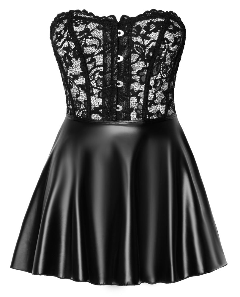 Corset Dress XL Noir - Vestido Corsé Negro Encaje y Powerwetlook