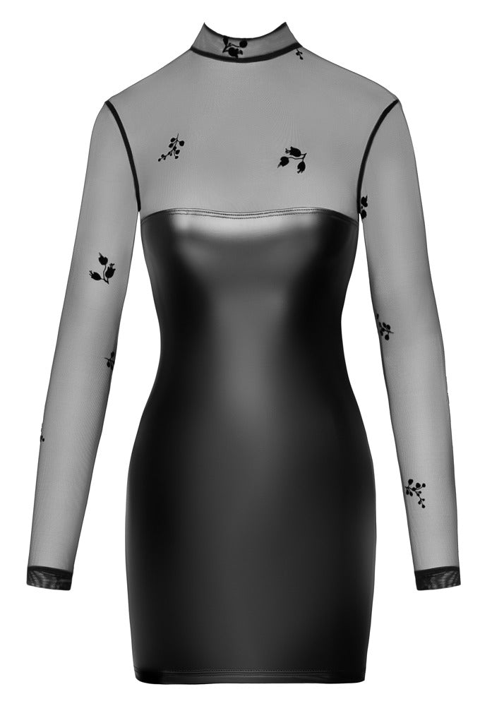 Dress Flock M Noir - Vestido Corto Elegante con Tul y Efecto Powerwet