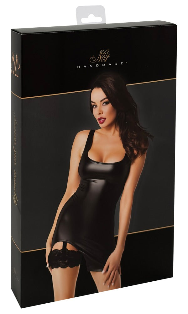 Noir Dress Suspender Strap S - Minivestido con Liguero Integrado