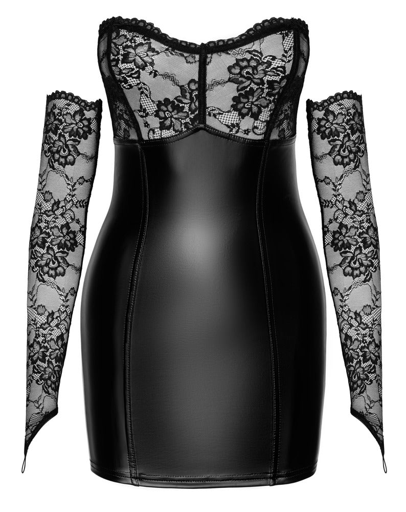 Noir Dress Arm Gauntlets XL - Minivestido Tubo Powerwet con Guanteletes de Encaje