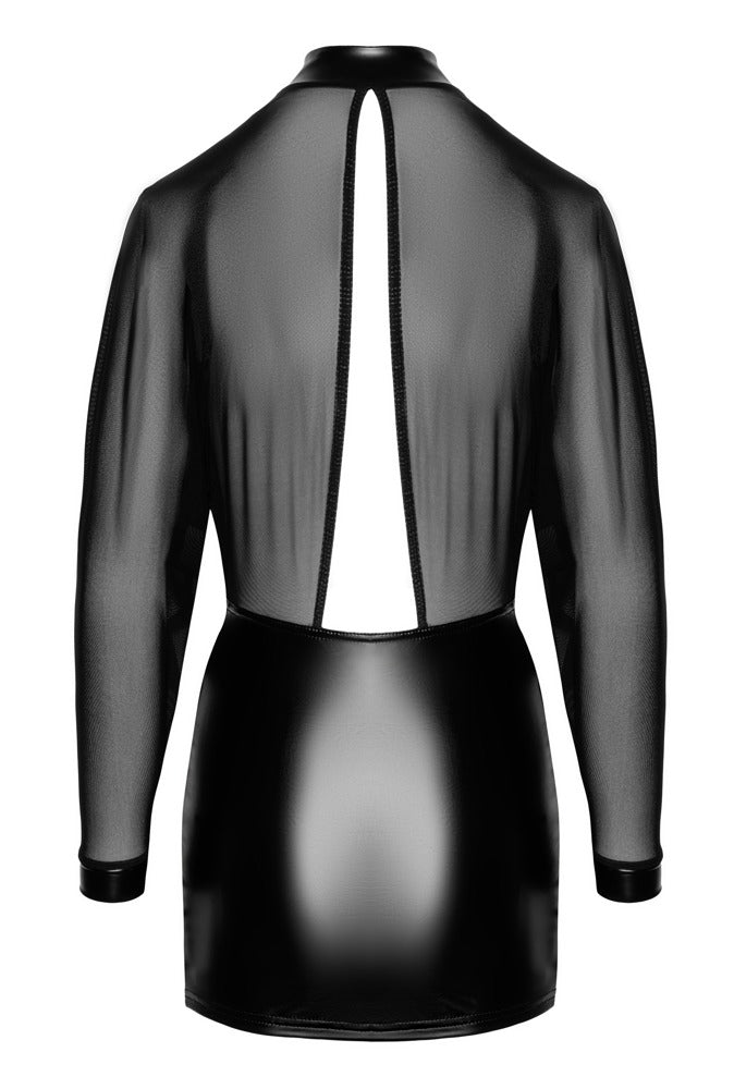 Noir Dress Tulle L - Minivestido Negro Elegante con Tul y Powerwetlook