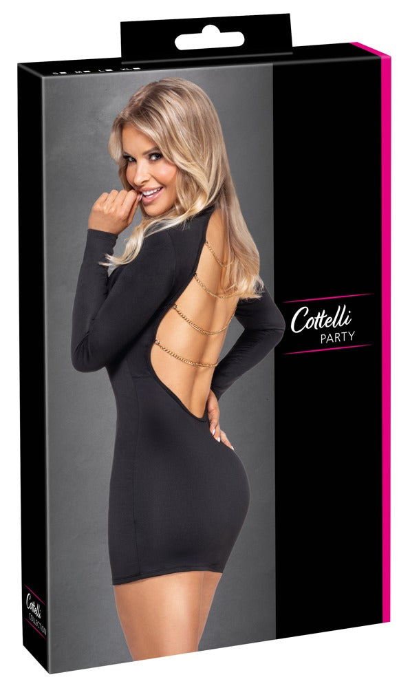 Dress Chains XL - Minivestido Negro con Cadenas Doradas Cottelli PARTY