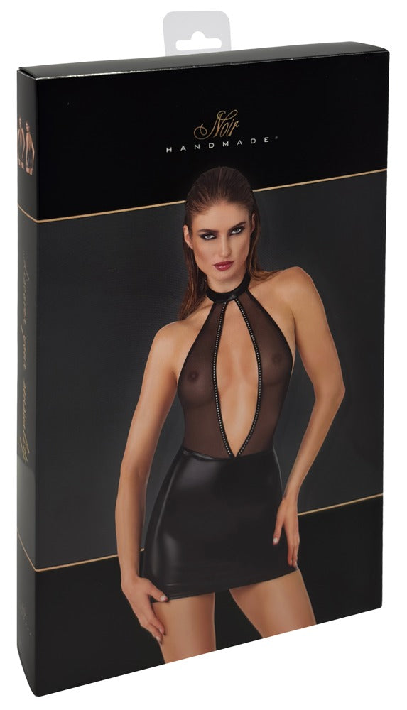 Noir Dress Sparkle XL - Minivestido Negro Elegante con Piedras Brillantes