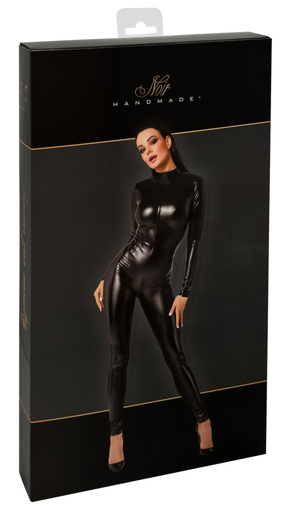 Noir Jumpsuit Black S - Mono Ajustado Manga Larga con Cremallera 3 Vías