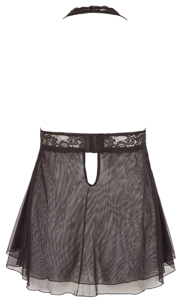 Lace Babydoll XL Negro Cottelli Curves - Encaje Transparente
