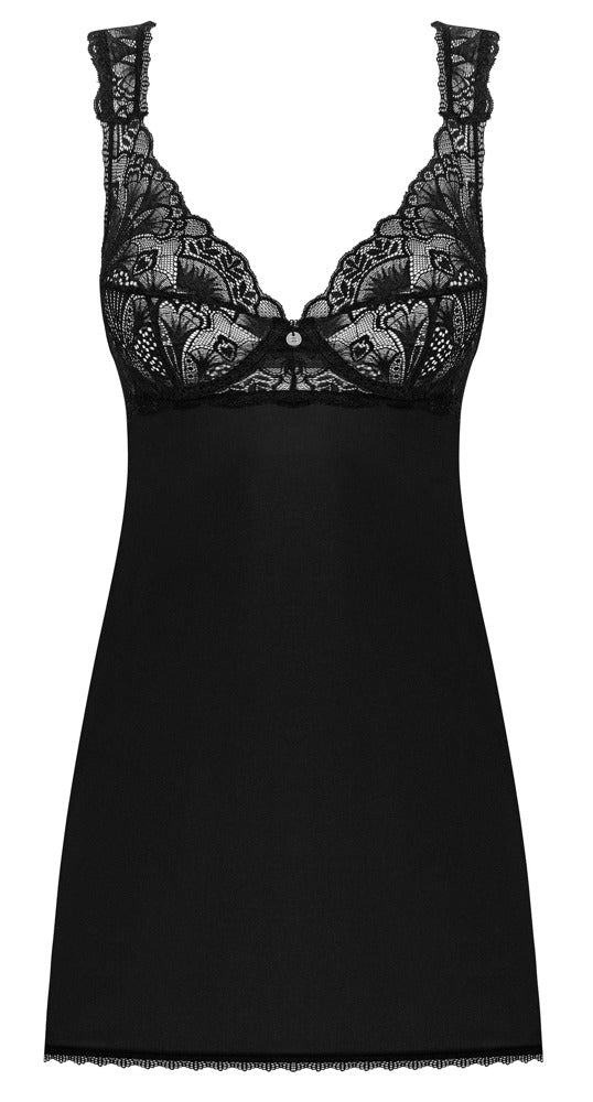 Babydoll Obsessive XS/S - Encaje Negro Sensual con Tanga