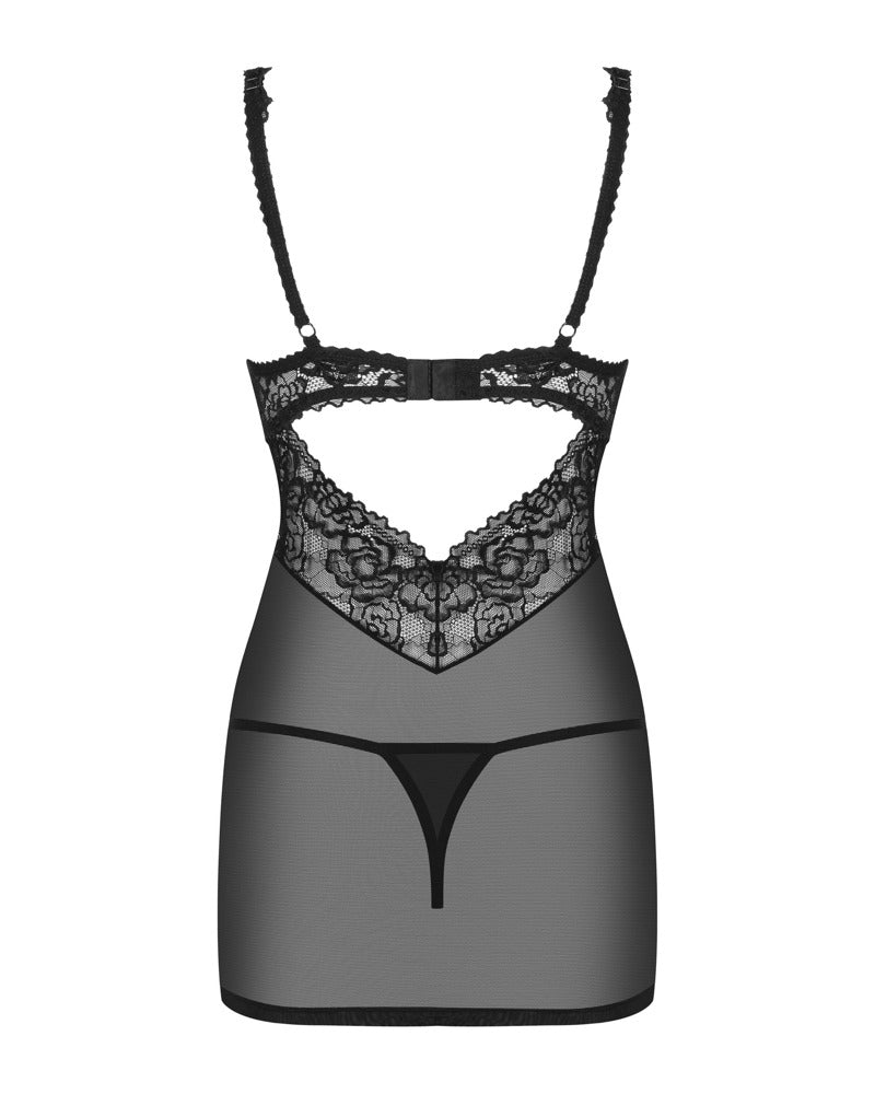OBS Dress L/XL - Chemise Sexy de Encaje Rosa