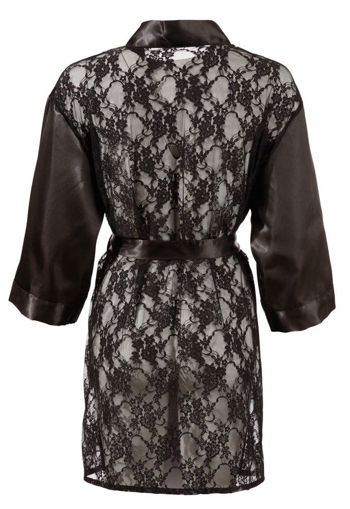 Kimono de Encaje Cottelli Lingerie L/XL - Satén y Encaje Floral