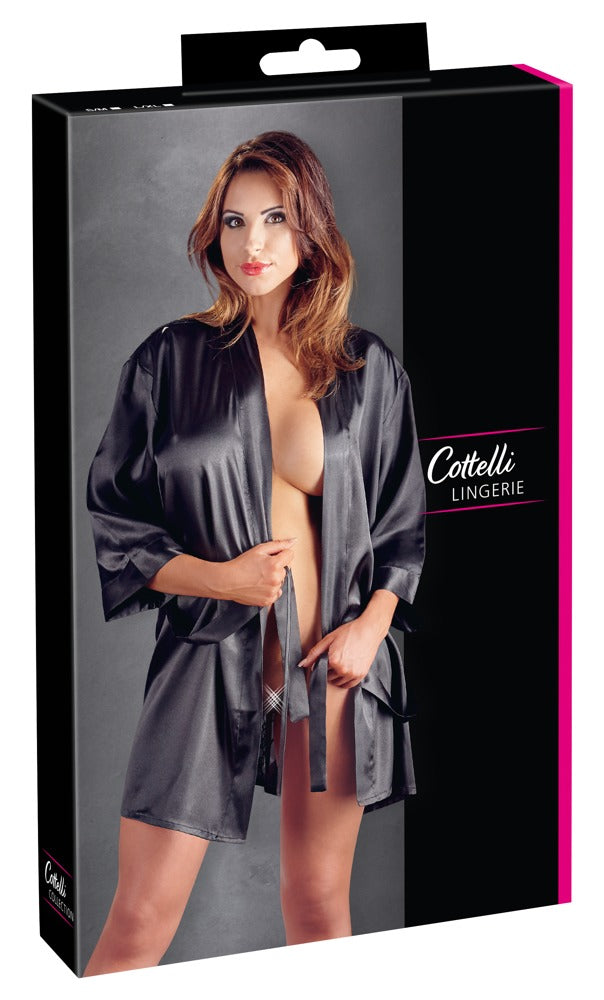 Kimono de Encaje Cottelli Lingerie S/M - Satén y Encaje Floral