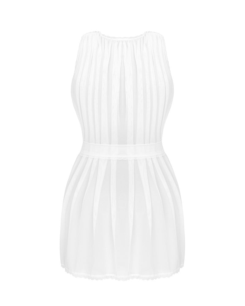 OBS Robe XL/2XL - Bata Transparente con Encaje Floral