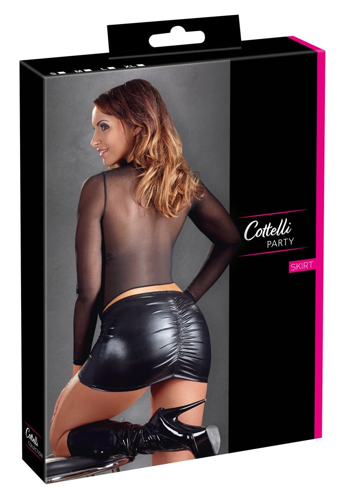 Minifalda Negra Efecto Mojado Cottelli Party Talla M