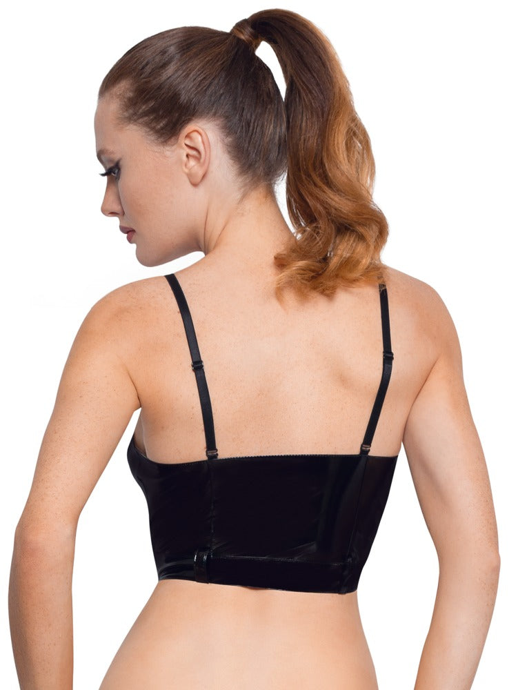 Vinyl Top Buckle S - Top Charol Negro con Hebilla Black Level