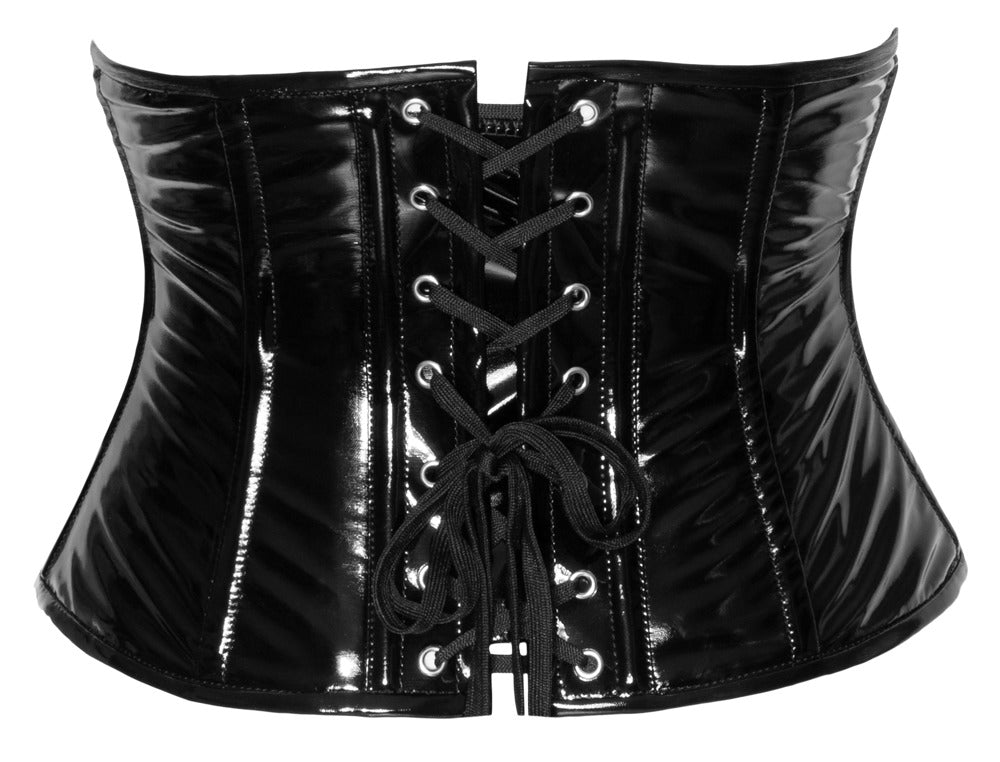 Vinyl Waist Cincher L Black Level - Faja de Cintura en Charol Negro